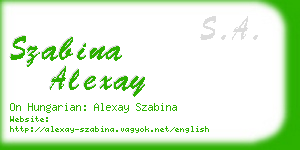 szabina alexay business card